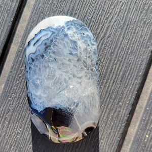 Black Agate Crystal Palm Stone